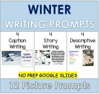 Preview of Winter Writing Prompts with Pictures | Distance Learning