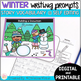 Winter Writing Prompts - worksheets & digital Google slides
