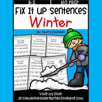 Preview of Winter Writing | Snow Day | Fix It Up Sentences | Capitalization and Punctuation