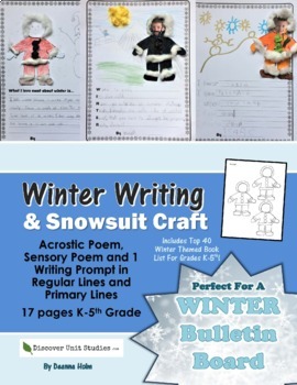 Preview of Winter Writing & Snowsuit Craft