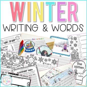Preview of Winter Writing Activities & Word Work - Prompts, Poetry, How-To, Journal, List