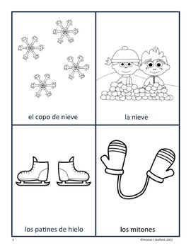 winter worksheet for kindergarten spanish