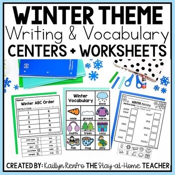 Preview of Winter Writing and Vocabulary Activities | January Centers NO PREP Worksheets