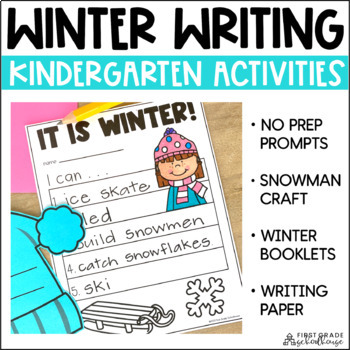 Preview of Winter Writing Prompts & Activities Kindergarten - Snowman Craft