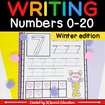 Winter Writing numbers 1-20 worksheets | Number handwriting practice ...