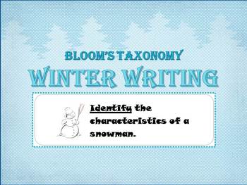 Preview of Winter Writing with Bloom's Taxonomy