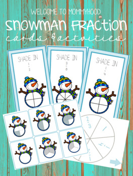 Preview of Winter activities: Snowman Fraction Cards