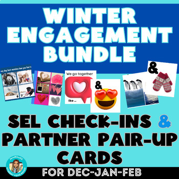 Preview of Winter activities & engagement BUNDLE: SEL Check-ins & Partner Pairing cards