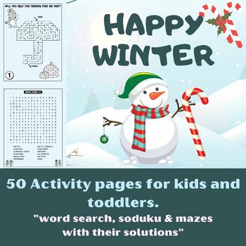 Preview of Winter activity pages for kids and toddlers