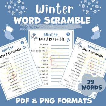 Winter advent wreath Word scramble Puzzle game Crossword Word Searches ...