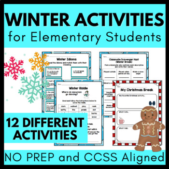 Preview of Winter and Christmas Activities for Elementary Students | NO PREP