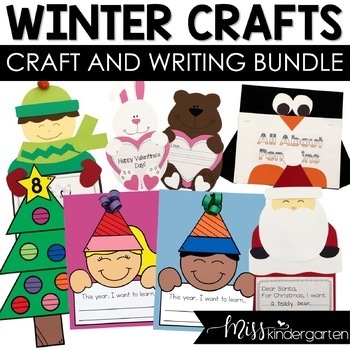 Preview of Winter Crafts Kindergarten Crafts Bundle