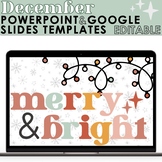 Winter and Christmas Holiday Themed Slide Templates with T