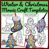 Winter & Christmas Mosaic Watercolor Craft Templates - Abs