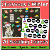 Winter and Christmas Reading Board Games (CVC, Silent E, D