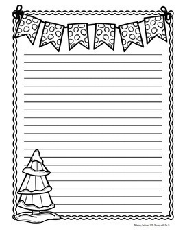 christmas border writing paper