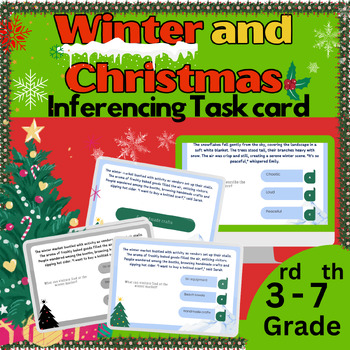 Preview of Winter and Christmas themed with Inferencing Task card