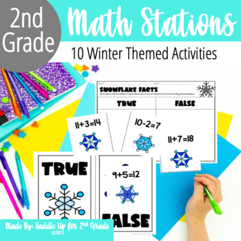 Preview of Winter and January Math Activities | 2nd Grade Math Centers