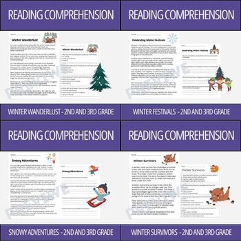 Preview of Winter and Snow - 2nd & 3rd Grade Reading Comprehension Activity Bundle