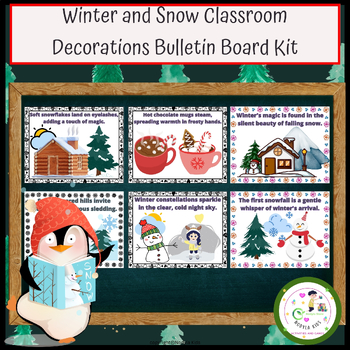 Preview of Winter and Snow Classroom Decorations Bulletin Board Kit