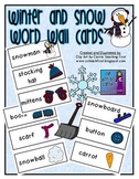 Winter and Snow Word Wall Cards