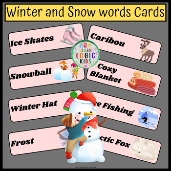 Preview of Winter and Snow words Cards | Winter Activities