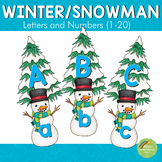 Winter and Snowman Themed Letters and Number Cards