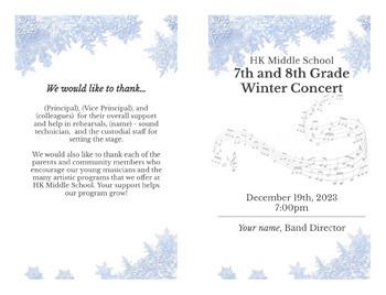 Preview of Winter and Spring Concert Programs