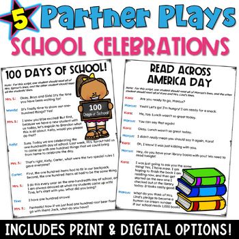 Preview of Winter and Spring Holiday Partner Plays: 5 Fun Scripts with a Worksheet