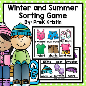 Preview of Winter and Summer (Seasons/Weather) Sorting Game