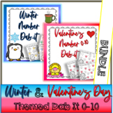 Winter and Valentine's Day Find and Dab Numbers 0 to 10 BUNDLE