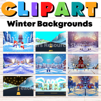 Preview of Winter backgrounds Clipart bundle animated images Gifs