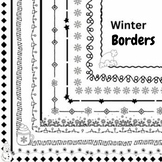 Winter black boarders Clipart | Winter page frames