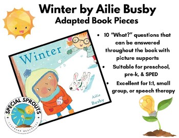 Preview of *Winter by Ailie Busby* Adapted Book Pieces for Special Education, Autism