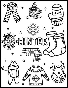 Preview of Winter Clothing Coloring Pages