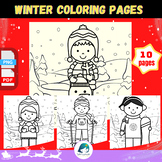 Winter coloring Pages For Kids (V2)- December Holiday Art 