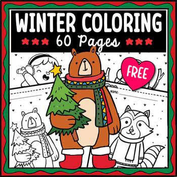 Preview of Winter coloring pages | Morning Work | Holiday Coloring Pages | Free