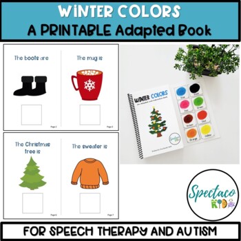 Preview of Winter colors an adapted and interactive book for Speech Therapy PRINTABLE