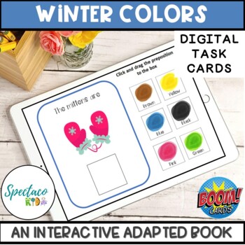 Preview of Winter colors an interactive book for Speech Therapy and Special Ed BOOM CARDS