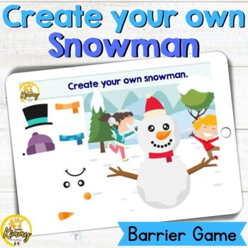 Preview of Winter create your own snowman Barrier Game Boom Cards