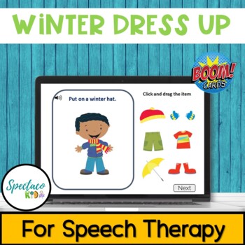 Preview of Winter dress up for speech therapy and story sequencing BOOM Cards