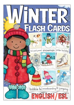 Preview of Winter flash cards - ESL English vocabulary, winter, school, beginner