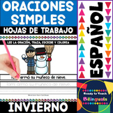 Winter in Spanish - Oraciones Simples - Read , Trace , Wri