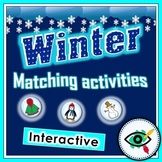 Winter interactive matching activities in Google Slides.