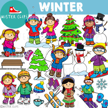 Winter is here Clipart { MisterClips } by Mister Clips | TPT