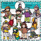 Winter kids 3 - Snow Day- Color and B&W