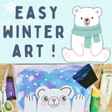 Winter kids painting class idea, Easy polar bear craft act