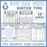 Winter logic Mental math game center fraction maze activit