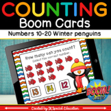 Winter math Boom cards | Counting to 20 penguin activity