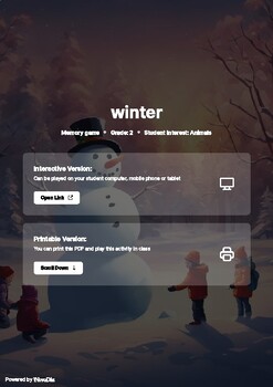 Preview of Winter memory game